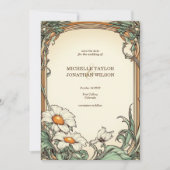  Retro Art Nouveau Botanical Save the Date Kaart (Voorkant)