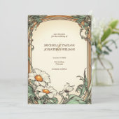  Retro Art Nouveau Botanical Save the Date Kaart (Staand voorkant)