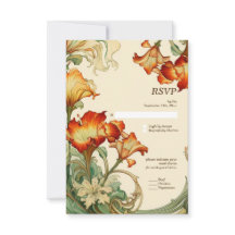  Retro Art Nouveau Botanische RSVP