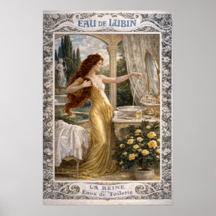 Retro Art Nouveau Franse parfumadvertentie Poster