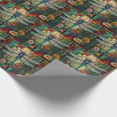 Retro art nouveau libel boho chic cadeaupapier (Hoek)