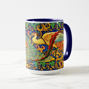Retro Art Nouveau Pauwenfries van Walter Crane Mok