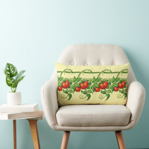 Retro Art Nouveau Tuin Tomaten Fries Patroon Kussen