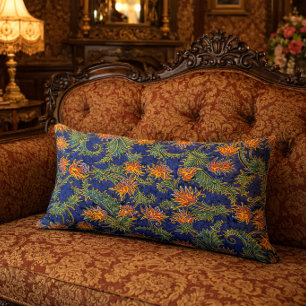 Retro Art Nouveau Vuur Kleur Bloem Distel Kussen