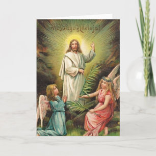 Retro Art Polish Easter Wesołego Alleluja! Feestdagen Kaart
