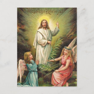  Retro Art Polish Easter Wesołego Alleluja! Feestdagenkaart