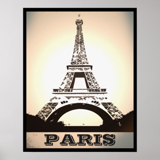 Retro art vintage Paris cover Poster (Voorkant)