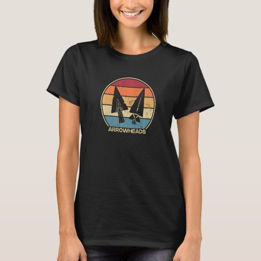 Retro Artifact Rocks Flint Hunter Arrowhead Collec T-shirt (Voorkant)