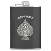 Retro Artistic Poker Ace of Spades Personalized Heupfles (Voorkant)