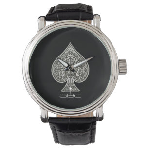 Retro artistieke Poker Ace van Schoppen gepersonal Horloge