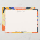 Retro Artsy Abstract Botanisch Gepersonaliseerd Bedankkaart (Voorkant / Achterkant)