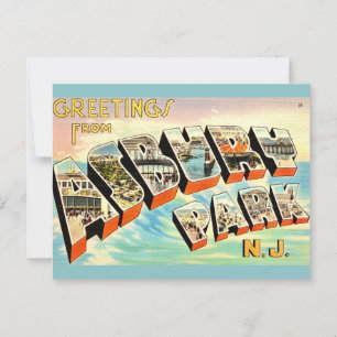 Retro Asbury Park NJ ansichtkaart Briefkaart