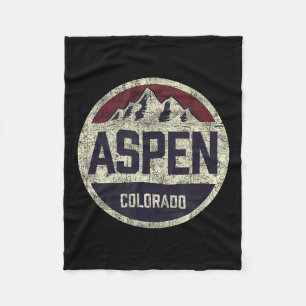 Retro Aspen Colorado Mountain Circle Ski Fleece Deken