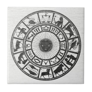 Retro Astrologie - Dierenriemwiel Tegeltje