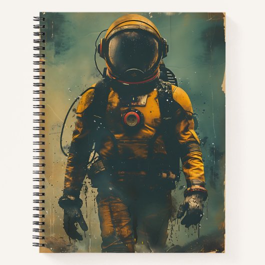Retro Astronaut Avontuur Notitieboek (Voorkant)