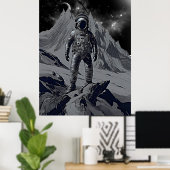 Retro Astronaut Dreamscape Poster (Thuiskantoor)