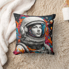 Retro Astronaut Girl Sierkussen - Dream Beyond!