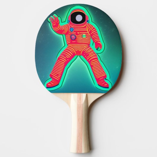 Retro Astronaut Ping Pong Paddle Tafeltennisbatje (Achterkant)