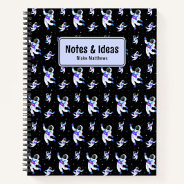 Retro astronauten zweven in de ruimte Custom Notit Notitieboek