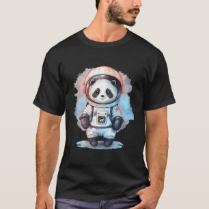Retro Astronomie Panda Astronaut Space Planets Tra T-shirt