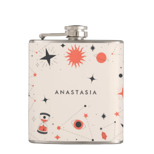 Retro Astronomietokens Gepersonaliseerde Hip Flask Heupfles