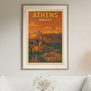 Retro Athene Griekenland Reizen Legpuzzel