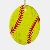 Retro Athletic Softball Fastpitch Game Day Style Keramisch Ornament (Rechts)