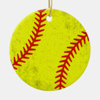 Retro Athletic Softball Fastpitch Game Day Style Keramisch Ornament