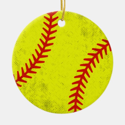 Retro Athletic Softball Fastpitch Game Day Style Keramisch Ornament (Voorkant)