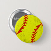 Retro Athletic Softball Fastpitch Game Day Style Ronde Button 5,7 Cm (Voorkant /achterkant)