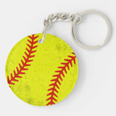 Retro Athletic Softball Fastpitch Game Day Style Sleutelhanger (Achterkant)