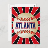 RETRO ATLANTA BASEBALL BRIEFKAART (Voorkant / Achterkant)