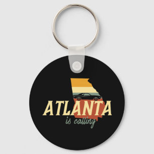  Retro Atlanta Georgia City Map VS Sleutelhanger