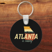  Retro Atlanta Georgia City Map VS Sleutelhanger (Voorkant)