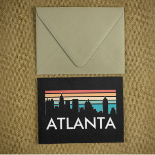 Retro Atlanta Georgia  Sunset Skyline Briefkaart