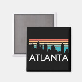 Retro Atlanta Georgia  Sunset Skyline Magneet (Voorkant / Achterkant)
