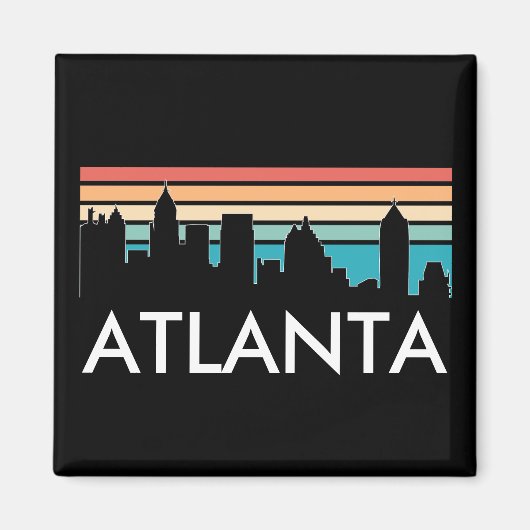 Retro Atlanta Georgia  Sunset Skyline Magneet (Voorkant)