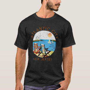 Retro Atlantic City Souvenir Strand Vacati T-shirt