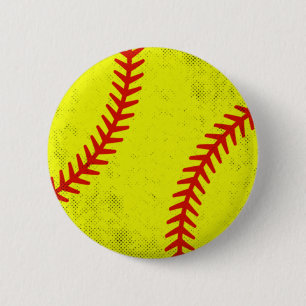 Retro atletische softbal fastpitch wedstrijd dag s ronde button 5,7 cm
