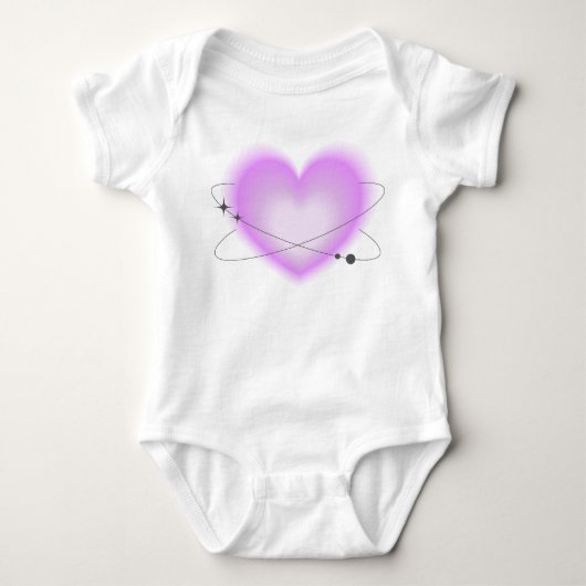 Retro Atomair Roze Hart Romper (Voorkant)