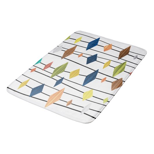Retro Atomic Age Art Diamonds 1 Badmat (Gekanteld)
