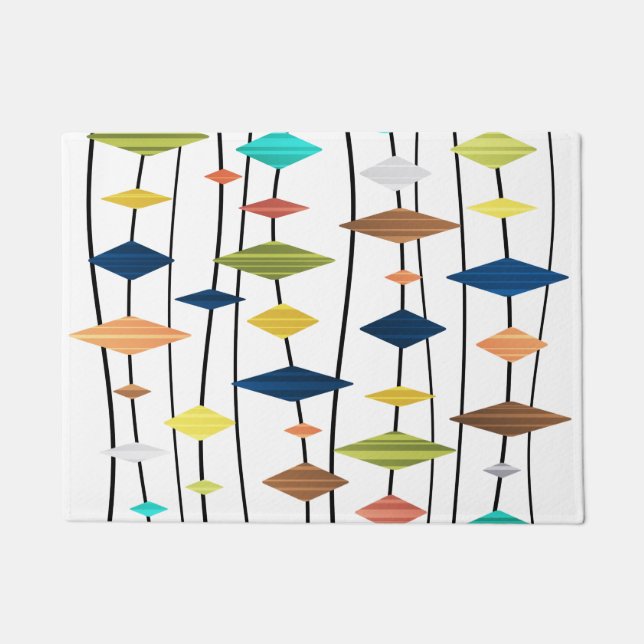 Retro Atomic Age Art Diamonds 1 Deurmat (Voorkant)