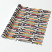 Retro Atomic Age Backgammon Cadeaupapier (Uitgerold)