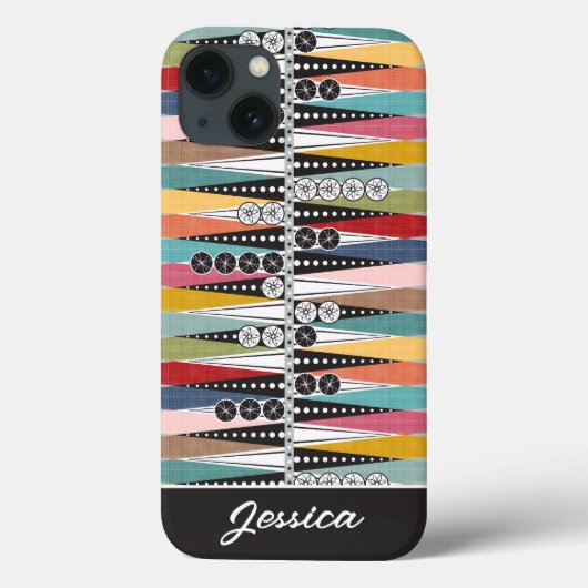 Retro Atomic Age Backgammon Case-Mate iPhone Case (Achterkant)