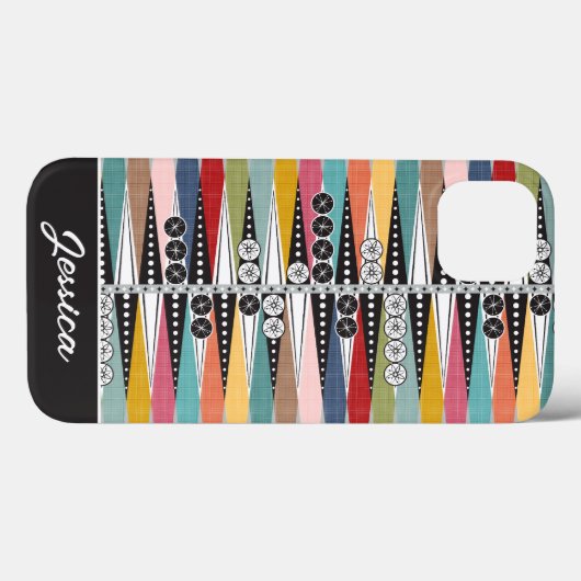 Retro Atomic Age Backgammon Case-Mate iPhone Case (Achterkant (horizontaal))