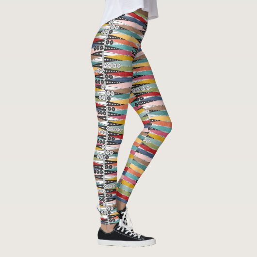 Retro Atomic Age Backgammon Leggings (Rechts)