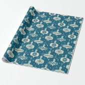 Retro Atomic Age kerstversiering ©studioxine Cadeaupapier (Uitgerold)