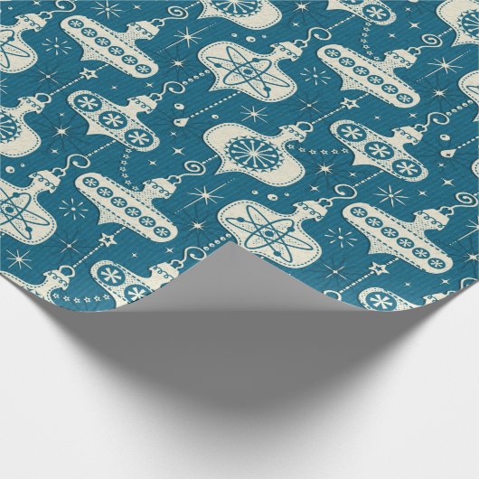 Retro Atomic Age kerstversiering ©studioxine Cadeaupapier (Hoek)
