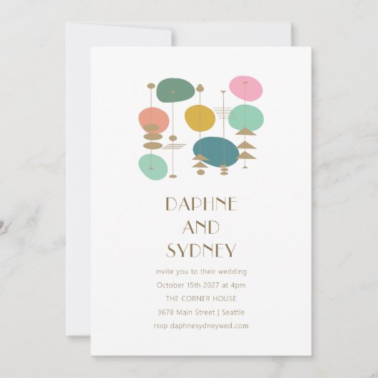 Retro Atomic Age Mid Century Moderne Chique Bruilo Kaart (Voorkant)