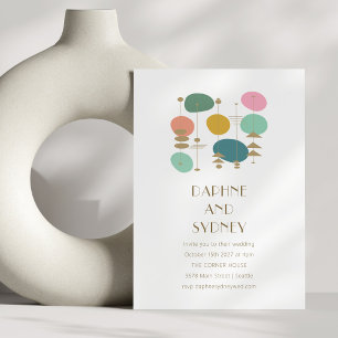 Retro Atomic Age Mid Century Moderne Chique Bruilo Kaart